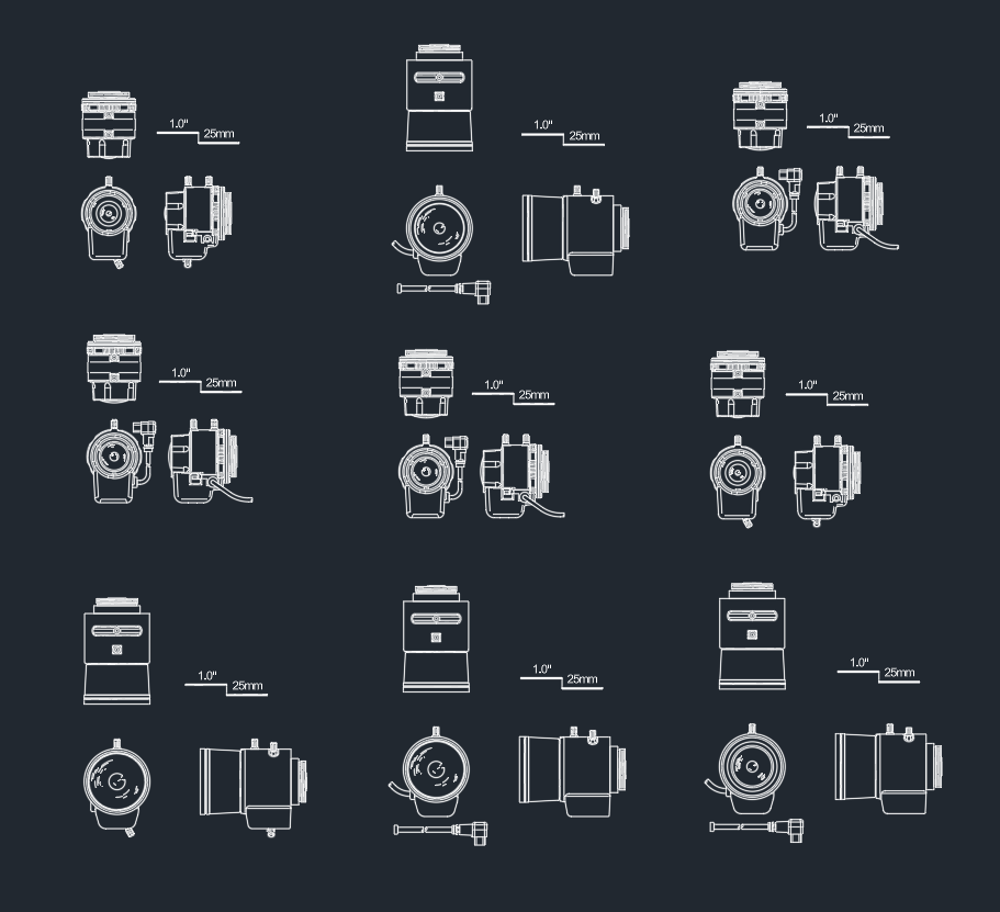 Bullet Security Cameras CAD Block – Free DWG Download for AutoCAD