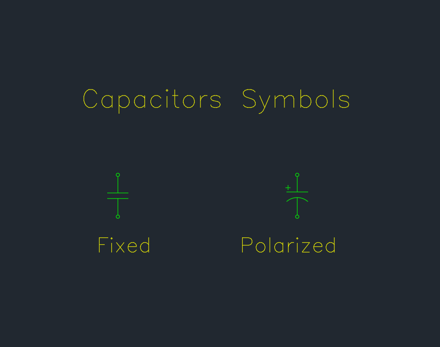 Capacitors Symbols DWG for AutoCAD | CAD Block Download