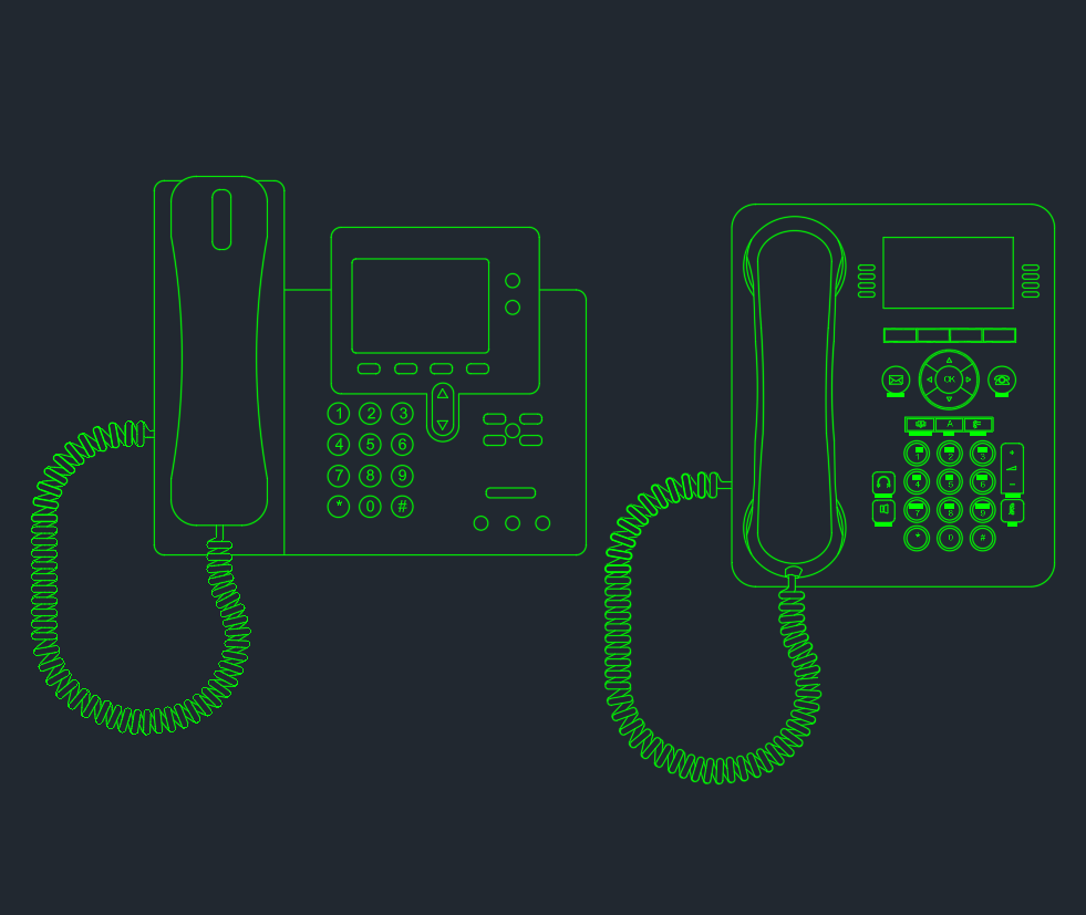 Desk Phones CAD Block: Free DWG File for AutoCAD Drawing