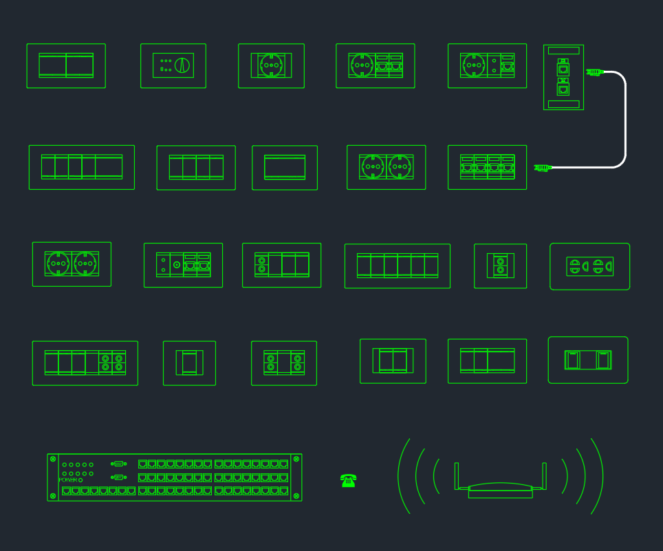 Sockets Switches CAD Blocks – Free AutoCAD DWG Download