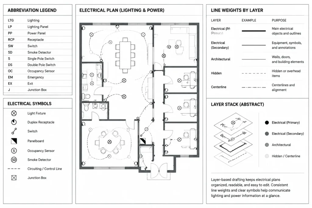 Abbreviations and Acronyms in AutoCAD DWG Files Explained electrical CAD illustration