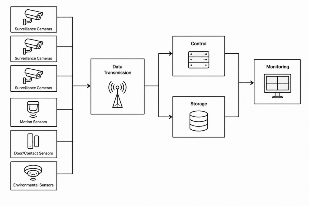 Active Smart Surveillance System DWG | Block Diagram electrical CAD illustration