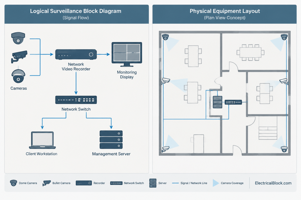 Active Smart Surveillance System DWG | Block Diagram electrical CAD illustration