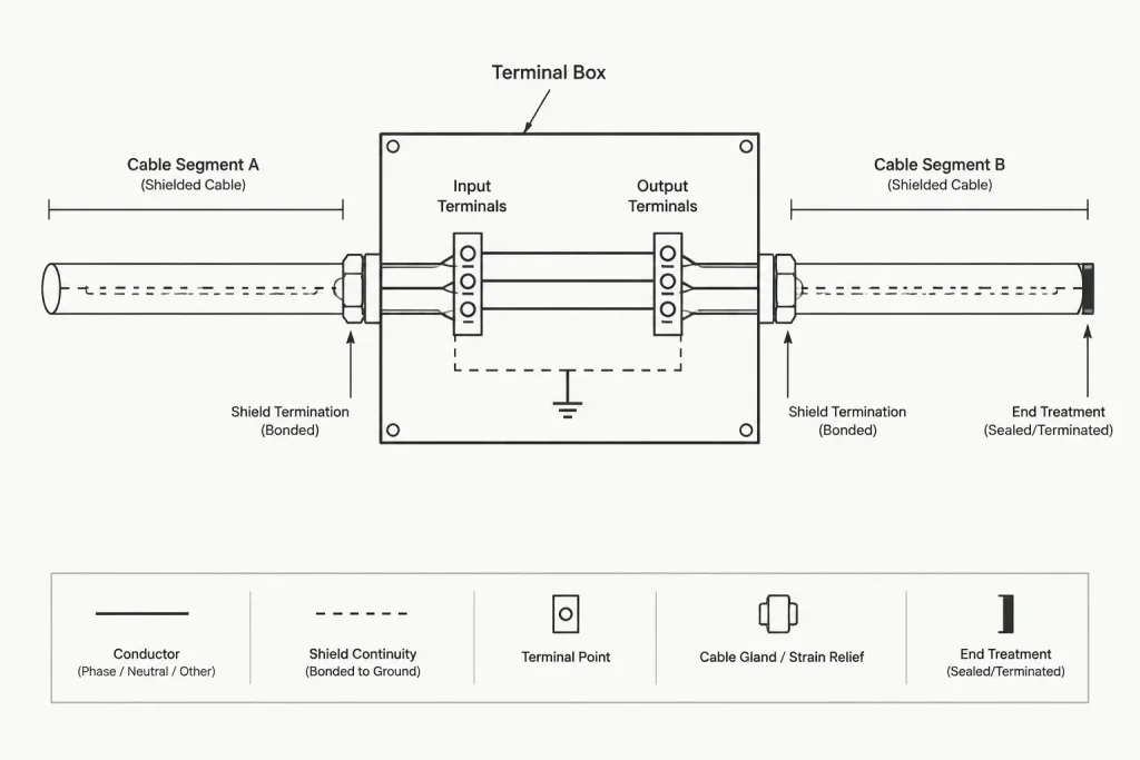Cable Shield and Drain Wire Documentation in CAD: Schematics, Terminations, and Schedules electrical CAD illustration