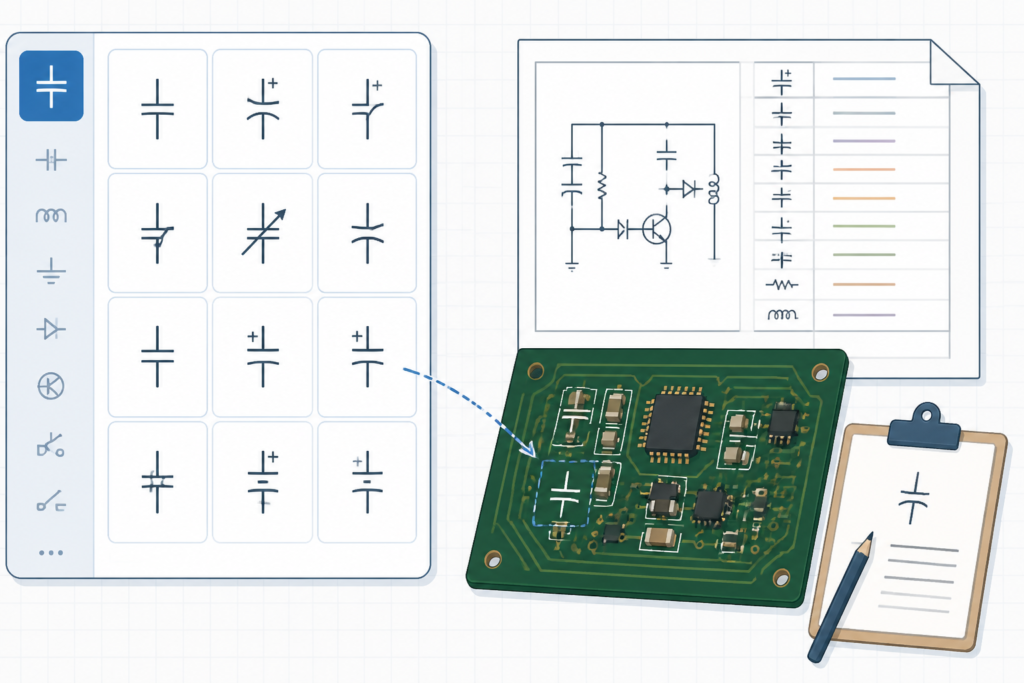 Capacitors Symbols DWG for AutoCAD | CAD Block Download engineering illustration