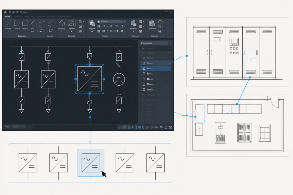 Converter Symbols DWG Blocks for AutoCAD | Electrical CAD Drawing engineering illustration