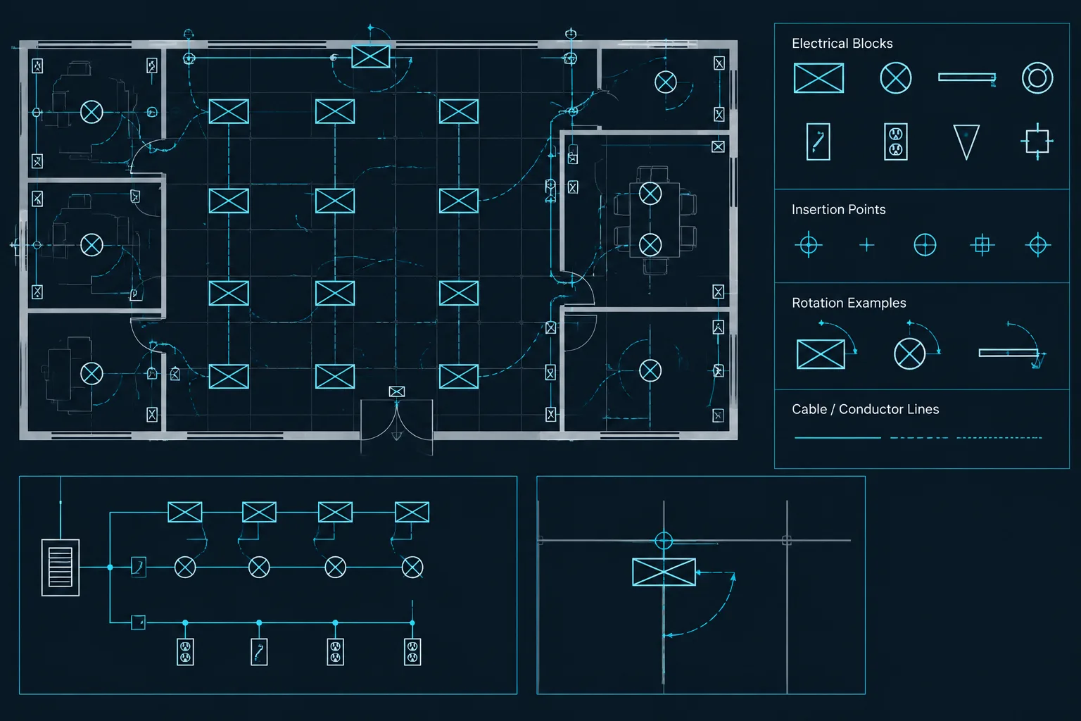 Electrical CAD Block Insertion Points, Rotation, and Mirroring: A Drafting Workflow