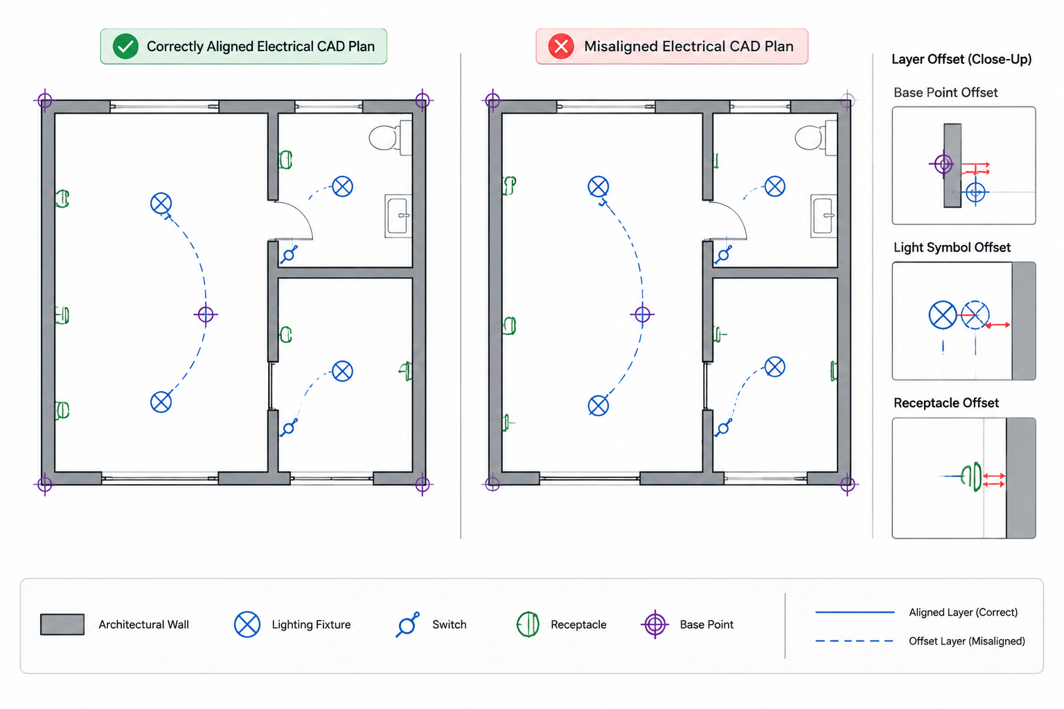 Point Element Design Building Electrical CAD Coordinates and Base Points: Preventing Misaligned Drawings