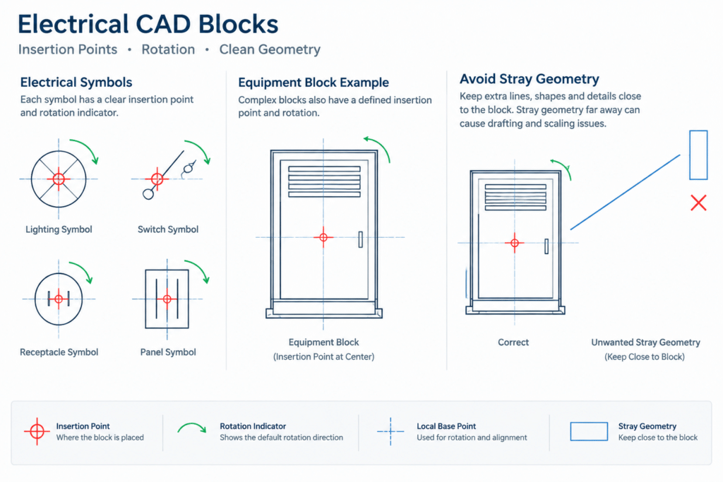 Electrical CAD Coordinates and Base Points: Preventing Misaligned Drawings electrical CAD illustration