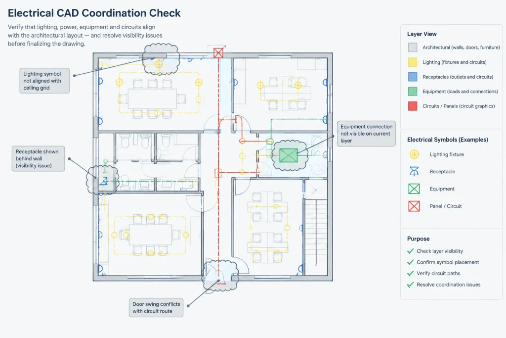 Electrical CAD Layer States and Visibility Control: Creating Plan Types Without Duplicate Geometry electrical CAD illustration