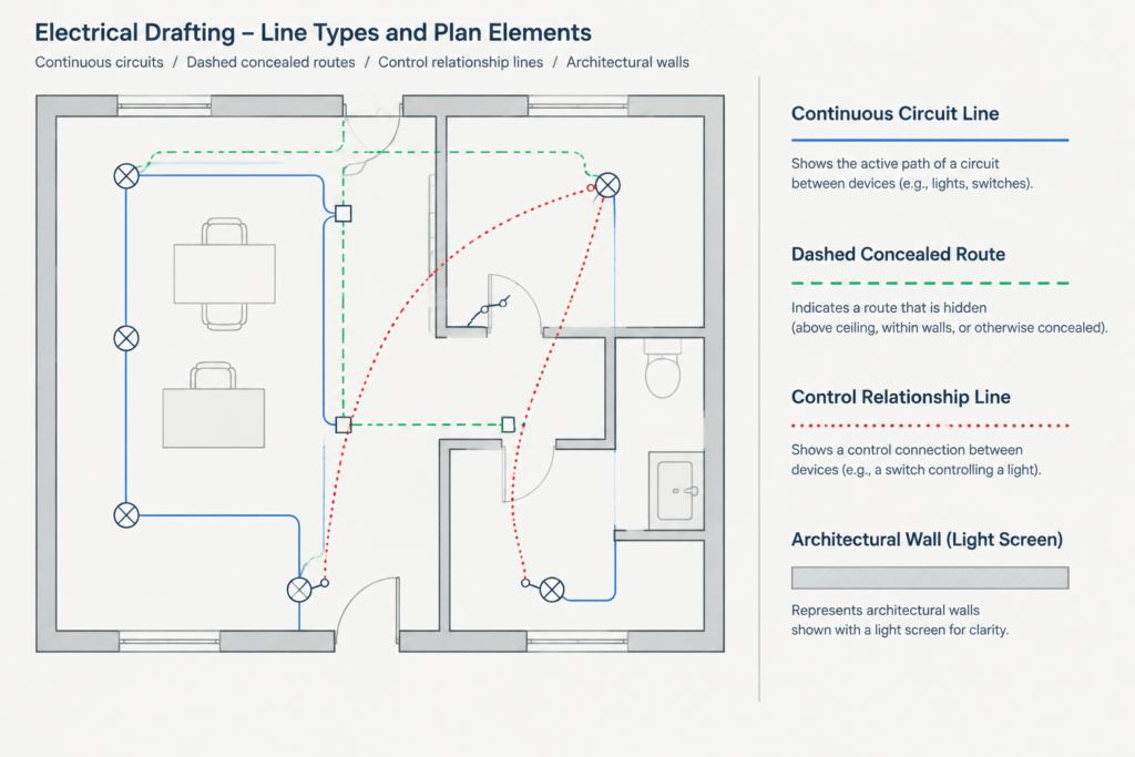 Electrical CAD Lineweights, Linetypes, and Plot Hierarchy: A Practical Drafting Guide electrical CAD illustration
