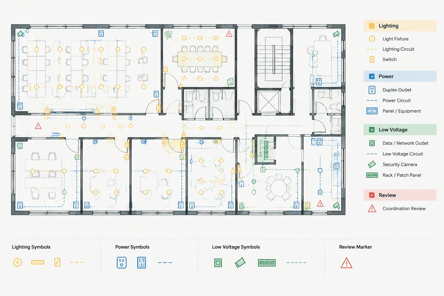 Electrical CAD Overlay Review: Coordinating Lighting, Power, and Low-Voltage Plans