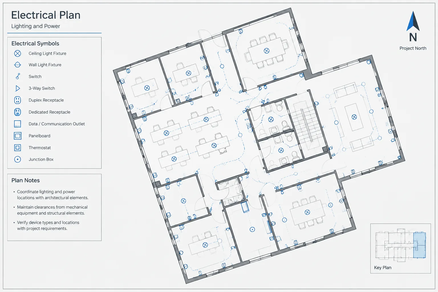 Electrical CAD Plan Orientation: North Arrows, Rotated Views, and Directional References