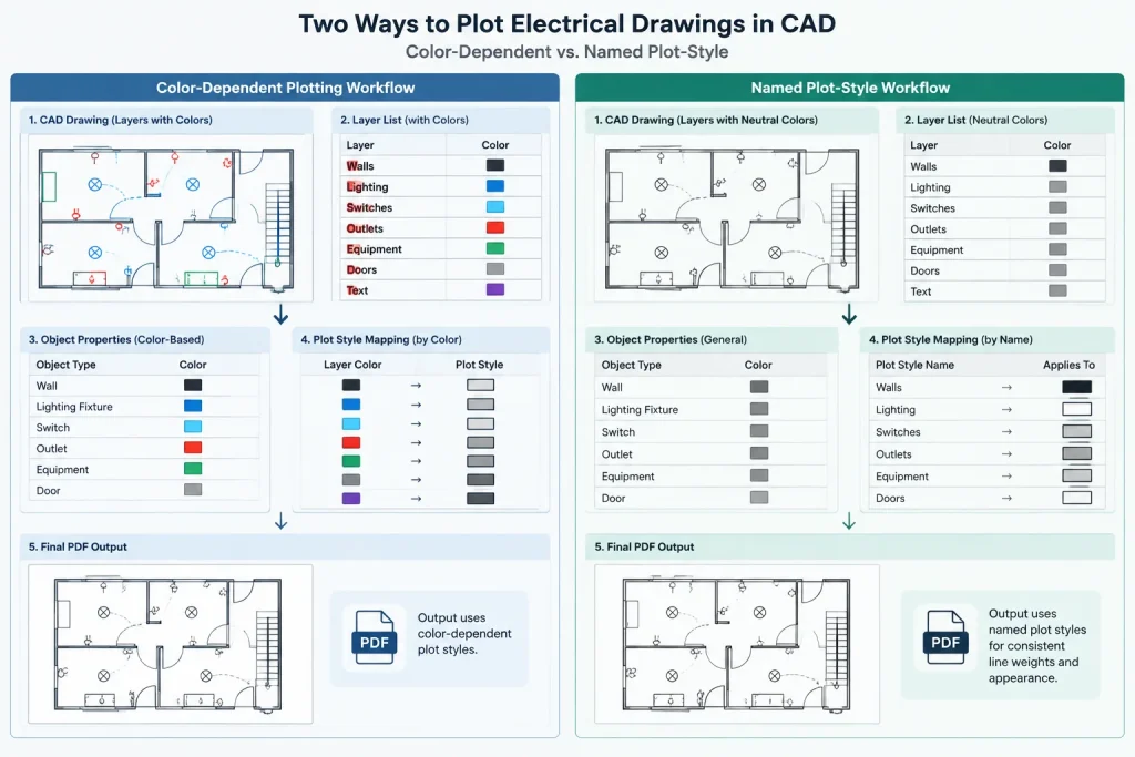 Electrical CAD Plot Styles: Choosing and Managing CTB and STB Workflows electrical CAD illustration