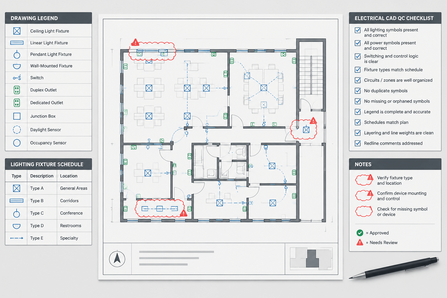 Electrical CAD Quality Control Checklist Before Issuing Drawings
