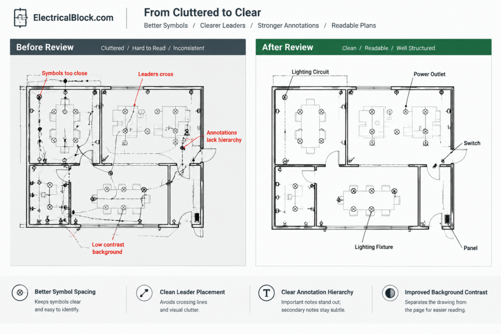 Electrical CAD Quality Control Checklist Before Issuing Drawings electrical CAD illustration