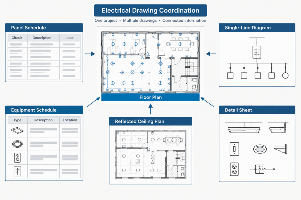Electrical CAD Quality Control Checklist Before Issuing Drawings electrical CAD illustration