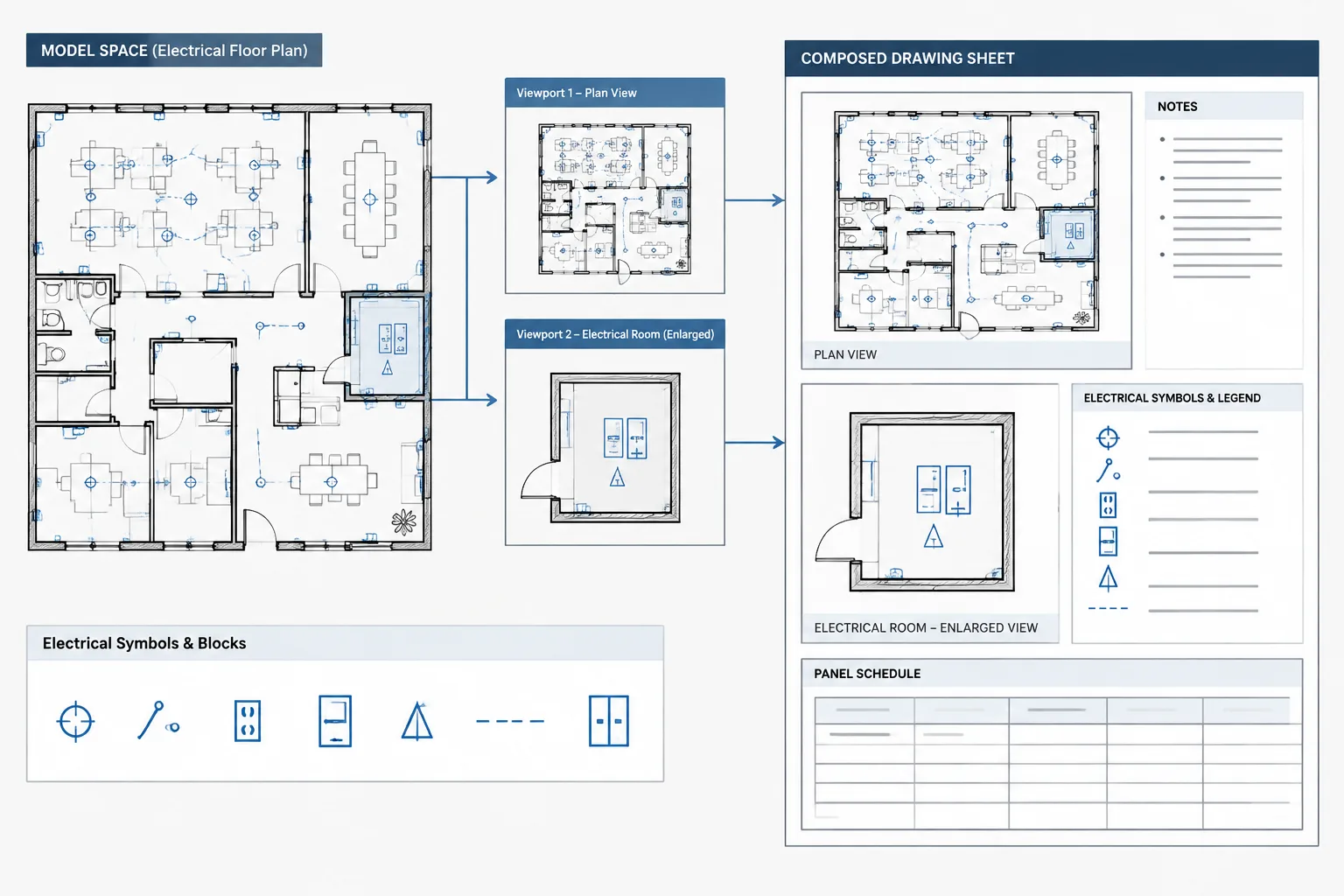 Electrical CAD Sheet Setup: Coordinating Model Space, Paper Space, and Viewports