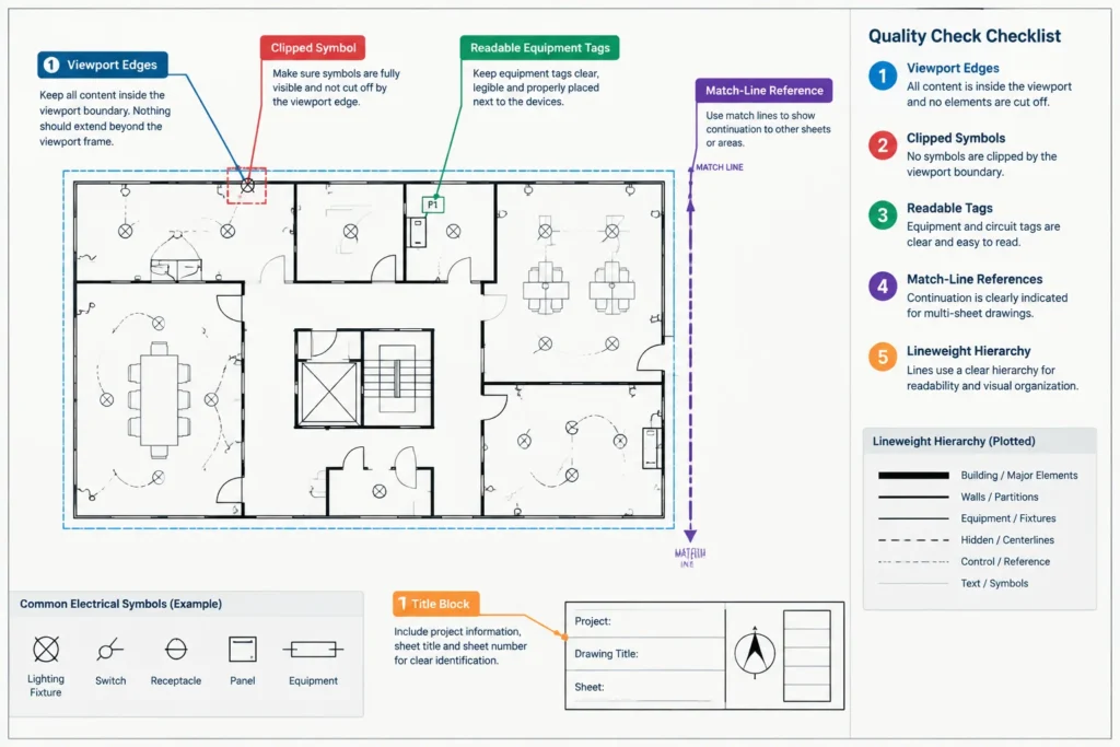 Electrical CAD Sheet Setup: Coordinating Model Space, Paper Space, and Viewports electrical CAD illustration