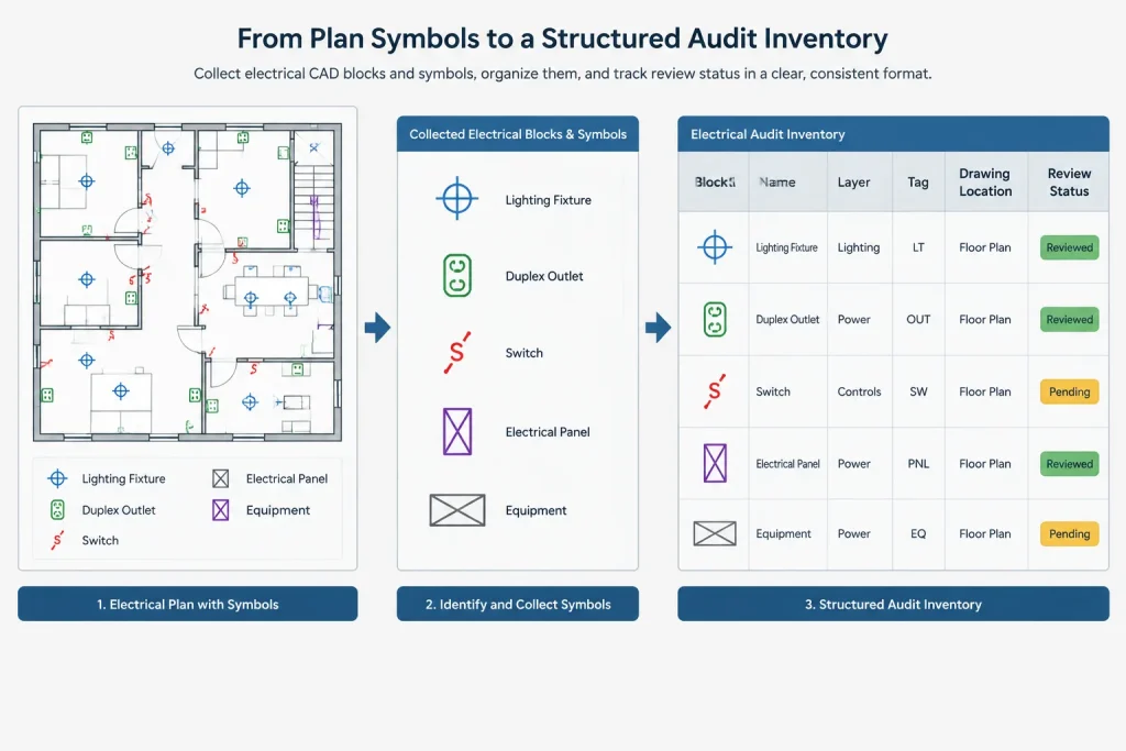 Electrical CAD Symbol Audit: Finding Undefined, Inconsistent, and Orphaned Symbols electrical CAD illustration