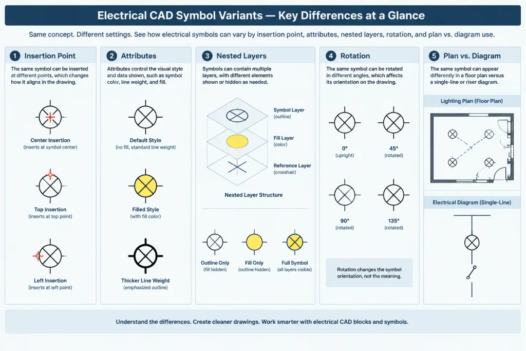Electrical CAD Symbol Audit: Finding Undefined, Inconsistent, and Orphaned Symbols electrical CAD illustration