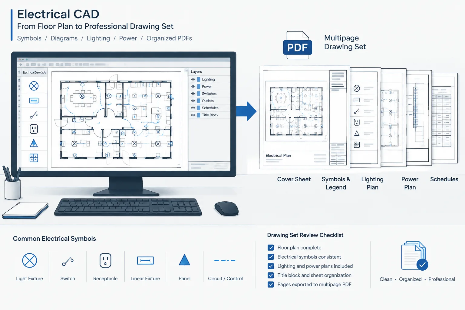 Electrical CAD to PDF Workflow: Producing Clear, Searchable, and Reviewable Drawing Sets