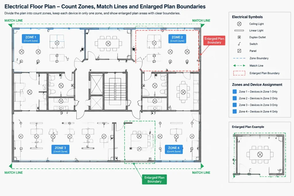 Electrical Device Count Verification in CAD: Reconciling Plans, Legends, and Schedules electrical CAD illustration