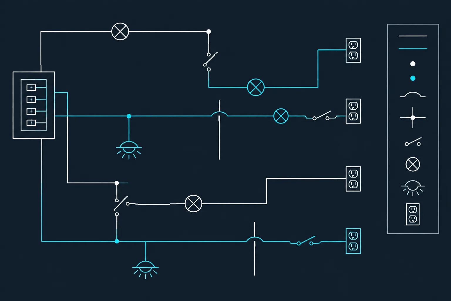 Electrical Diagram Line Crossings in CAD: Junction Dots, Bridges, and Connection Clarity