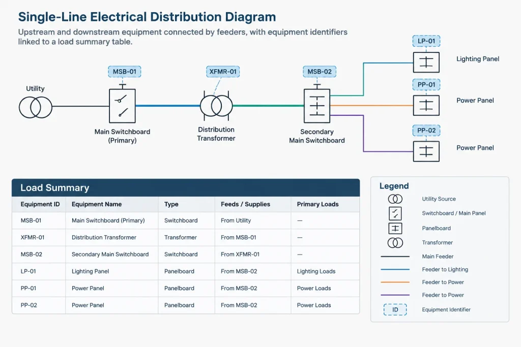Electrical Load Summary Drawings in CAD: Coordinating Calculations, Panels, and One-Lines electrical CAD illustration