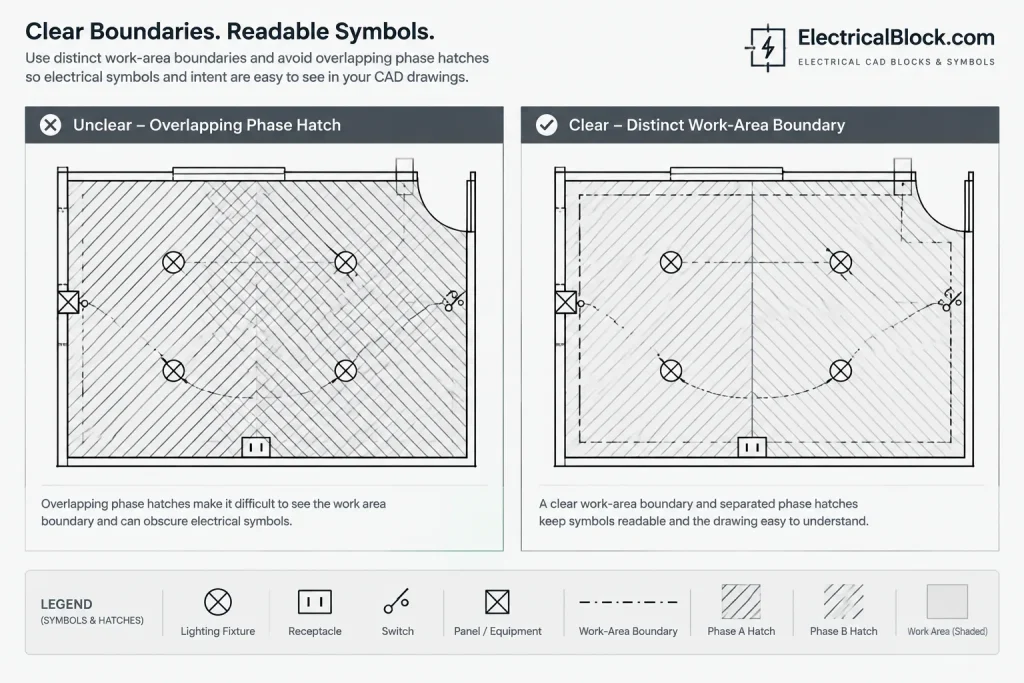 Electrical Plan Phasing in CAD: Work Areas, Sequence, and Drawing Coordination electrical CAD illustration