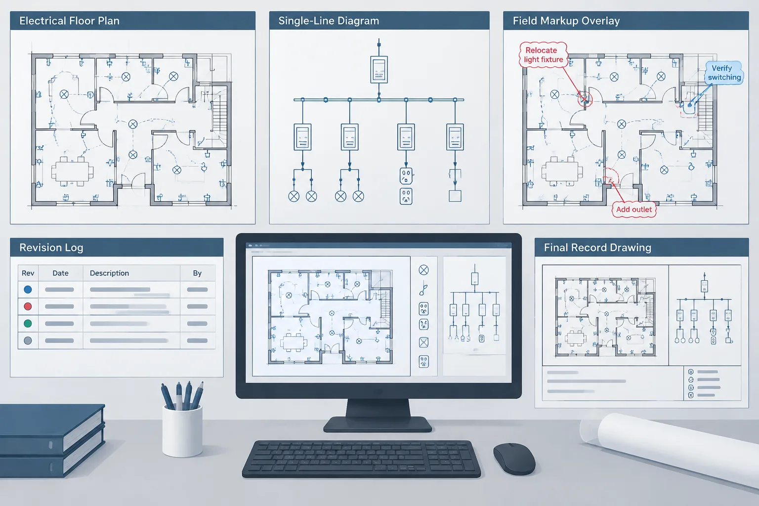 Electrical Record Drawings in CAD: Turning Field Markups into a Traceable Final Set