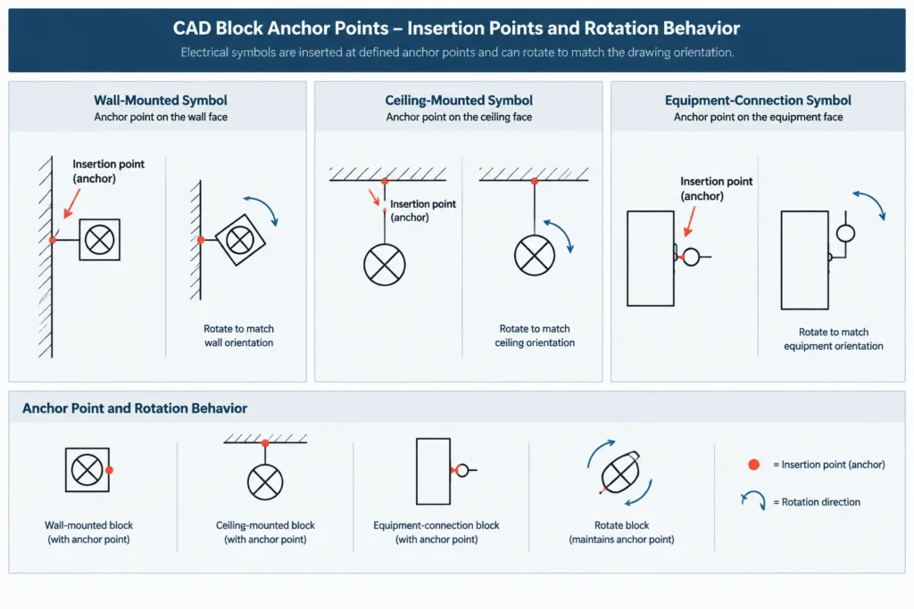Electrical Symbol Placement in Crowded CAD Plans: Offsets, Leaders, and Readability electrical CAD illustration