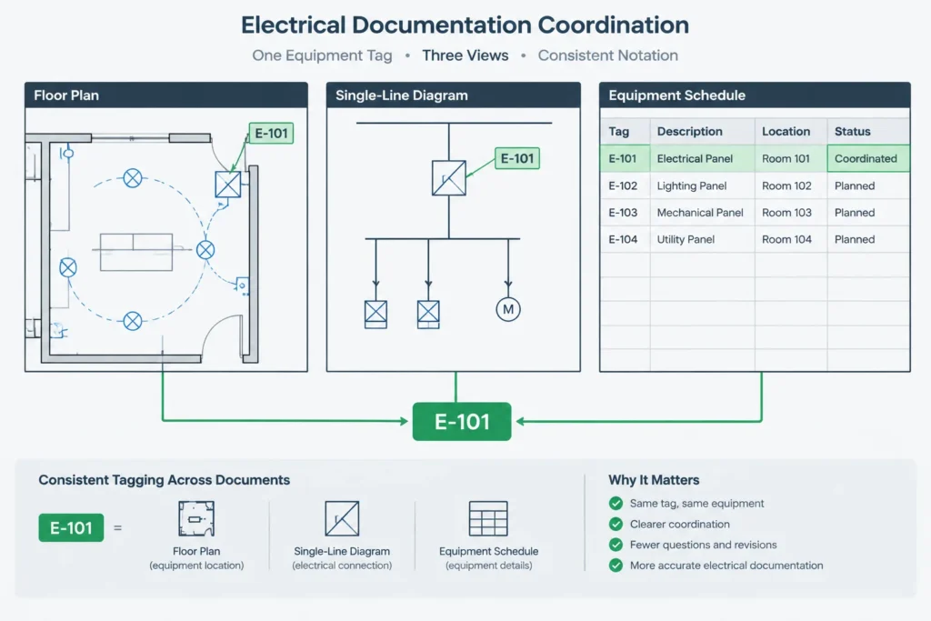 Existing, New, Spare, Space, and Future: Electrical Drawing Status Notation in CAD electrical CAD illustration