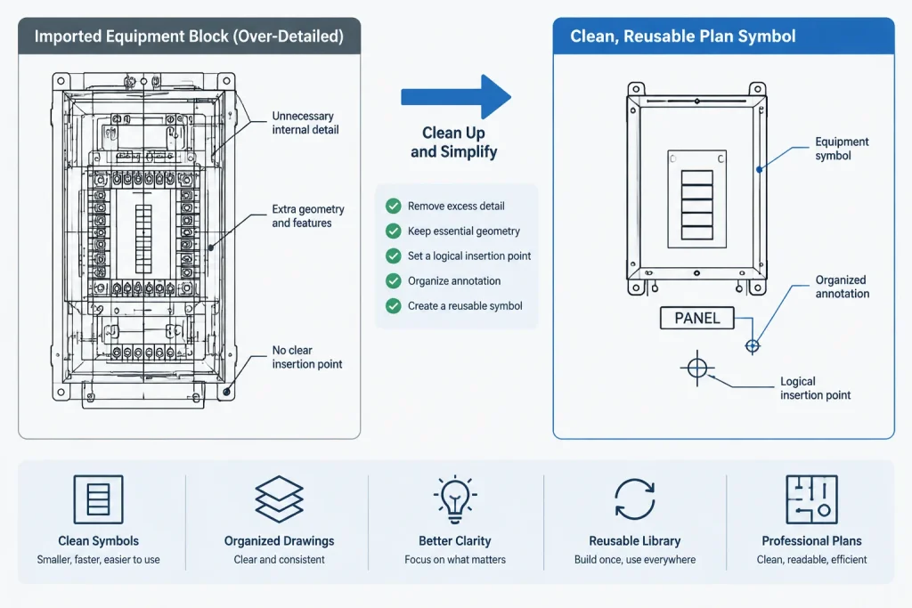 Exploding Electrical CAD Blocks: When to Preserve, Edit, or Rebuild Symbols electrical CAD illustration