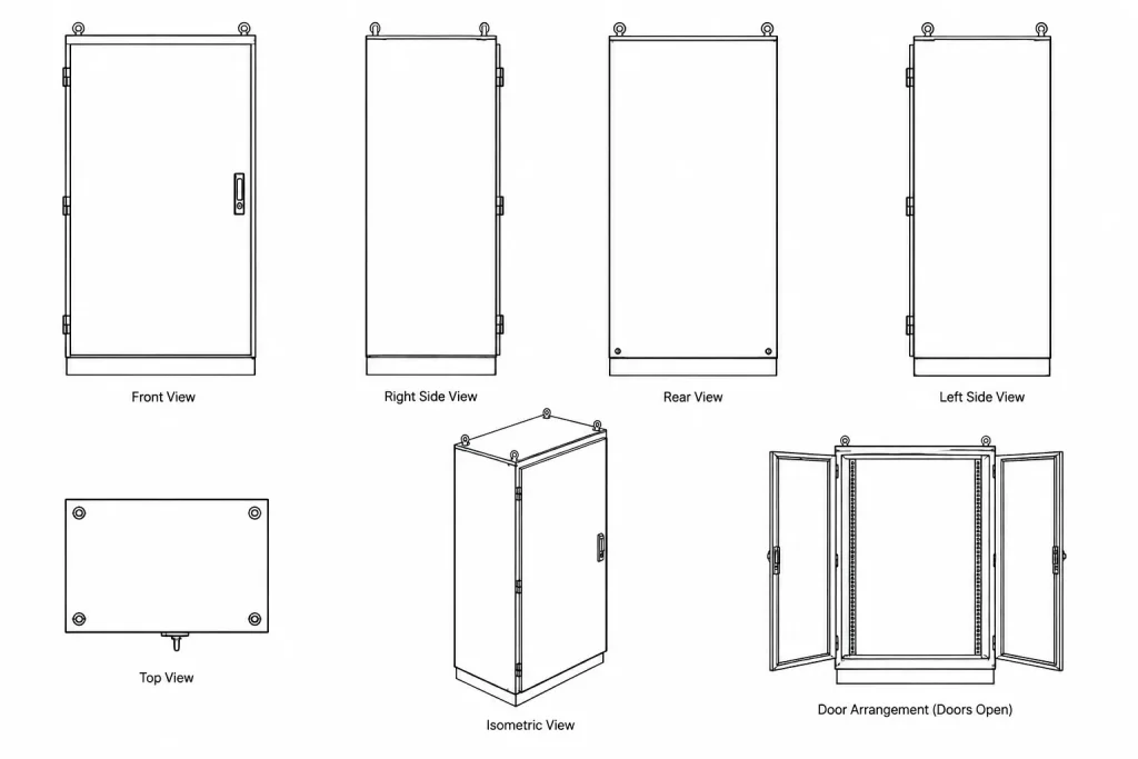 Floor Standing Electrical Enclosure DWG | AutoCAD CAD Block Download electrical CAD illustration
