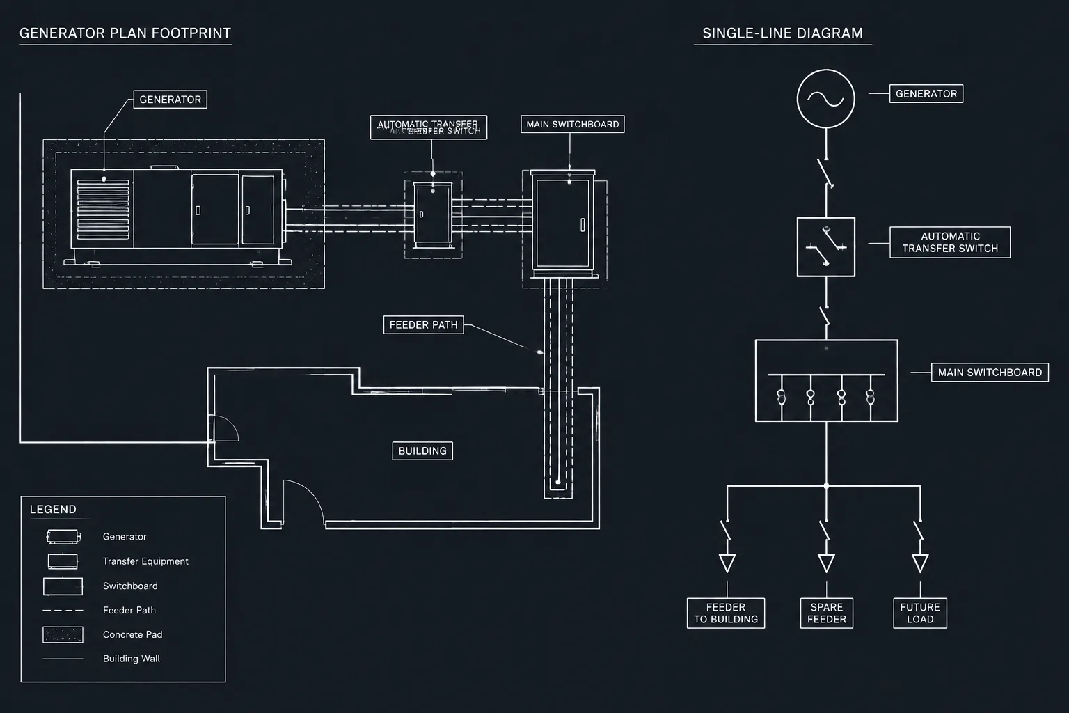Generator Drawings in CAD: Coordinating Plans, One-Lines, Schedules, and Interfaces