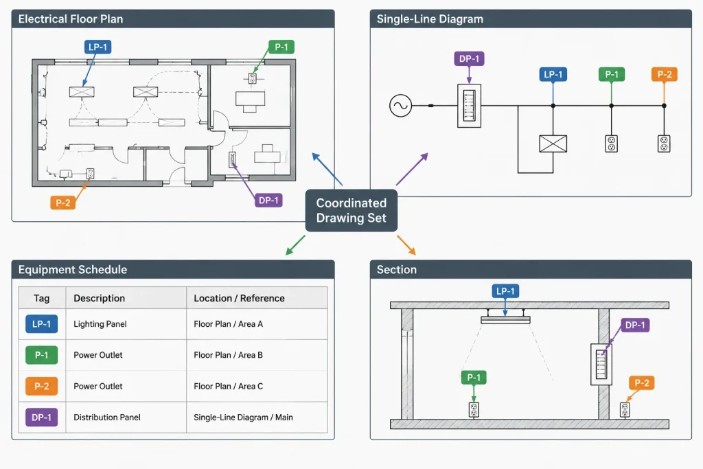 Generic vs. Project-Specific Electrical Details in CAD: A Verification Workflow electrical CAD illustration