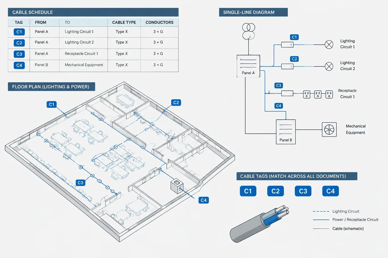 How to Build an Electrical Cable Schedule in CAD