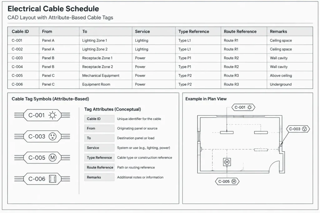 How to Build an Electrical Cable Schedule in CAD electrical CAD illustration