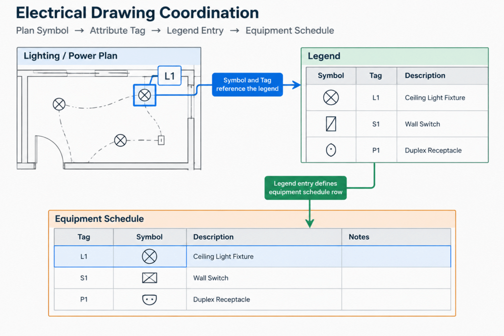 How to Build an Electrical CAD Symbol Legend That Matches the Drawings electrical CAD illustration