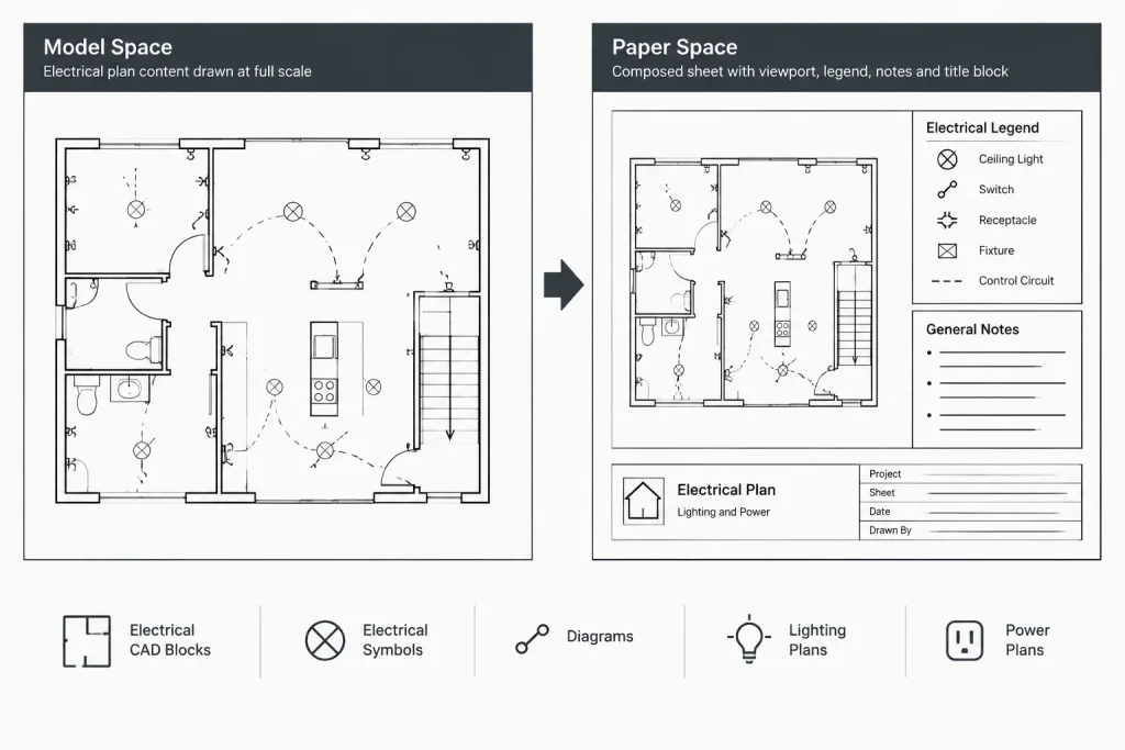 How to Build an Electrical CAD Template for Consistent Drawing Sets electrical CAD illustration
