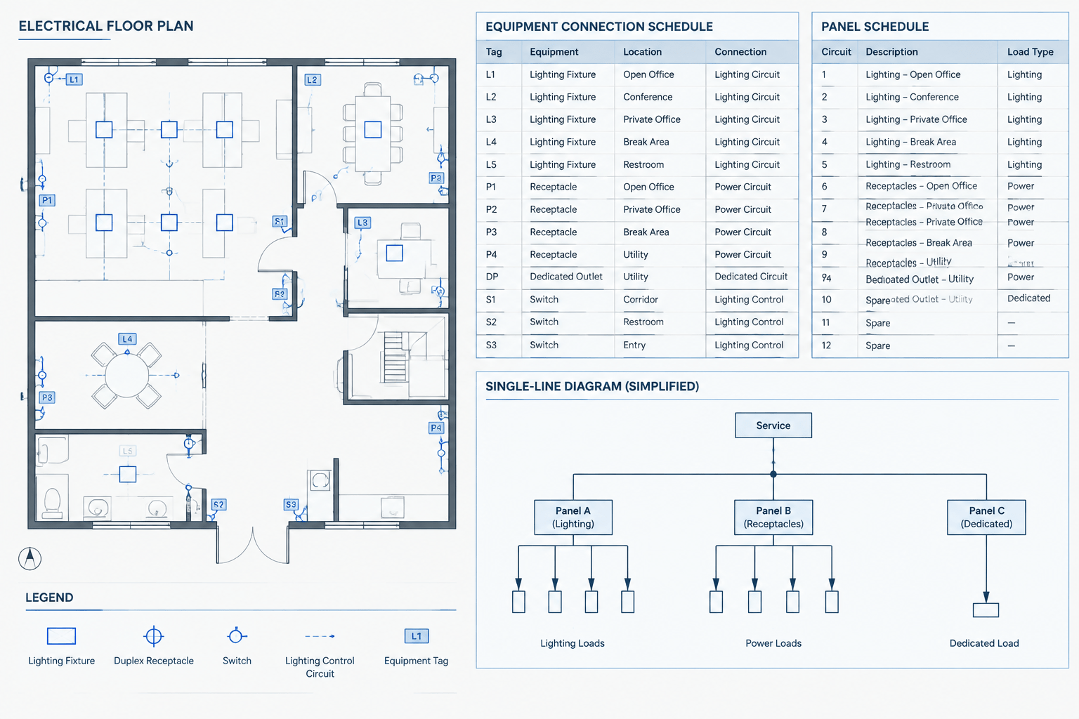 How to Coordinate Electrical Equipment Connection Schedules with CAD Plans