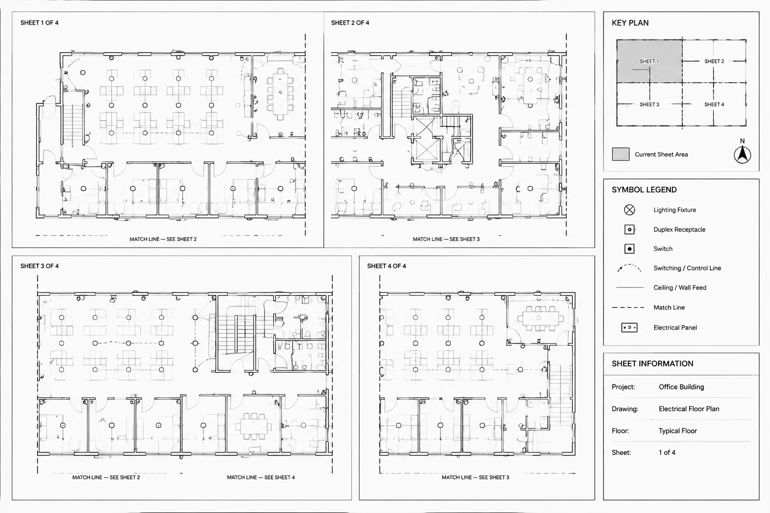 How to Create Electrical Key Plans in CAD for Multi-Sheet Floor Plans