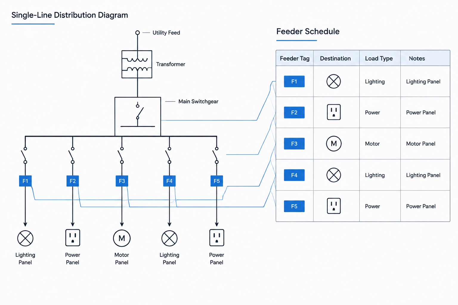 How to Draft a Feeder Schedule and Coordinate It with a Single-Line Diagram
