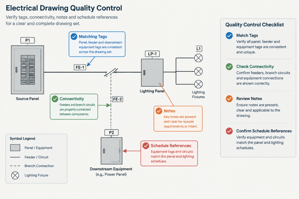 How to Draft a Feeder Schedule and Coordinate It with a Single-Line Diagram electrical CAD illustration