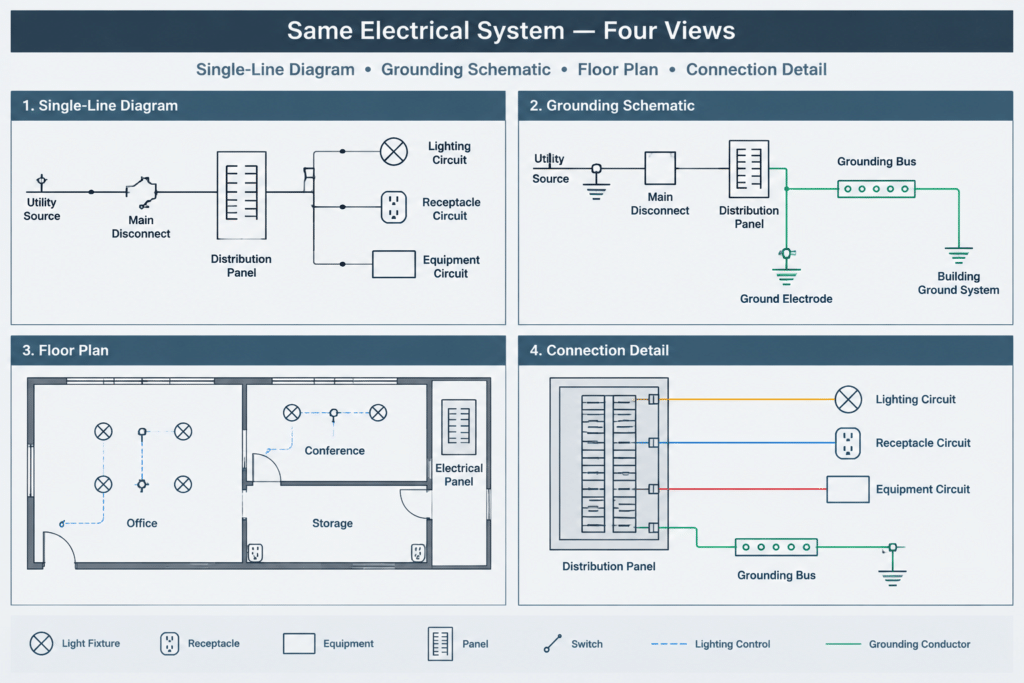 How to Draft a Grounding and Bonding Diagram in CAD electrical CAD illustration