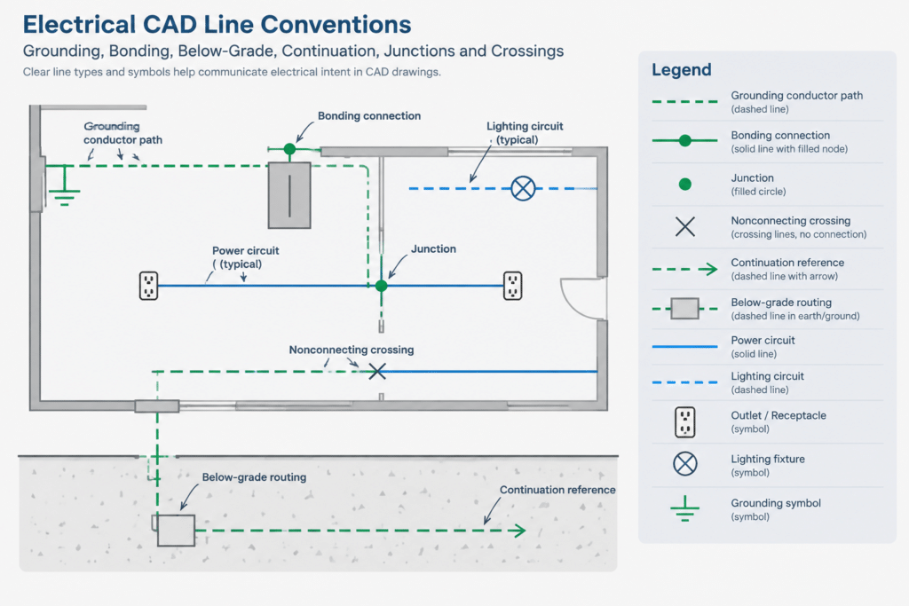 How to Draft a Grounding and Bonding Diagram in CAD electrical CAD illustration