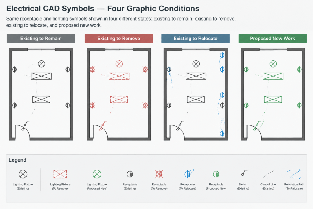 How to Draft Electrical Demolition and Renovation Plans in CAD electrical CAD illustration