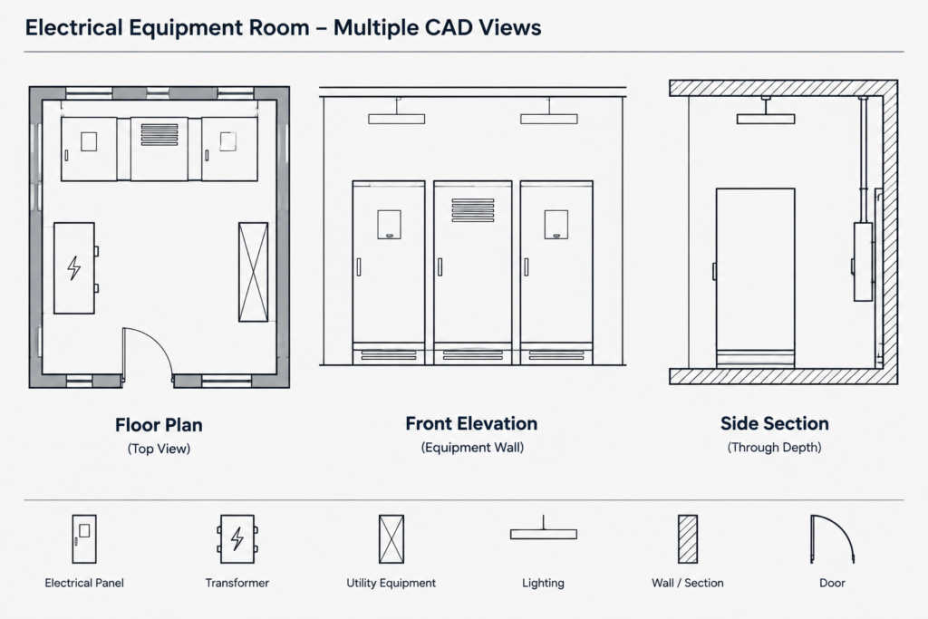 How to Draft Electrical Equipment Elevations in CAD electrical CAD illustration