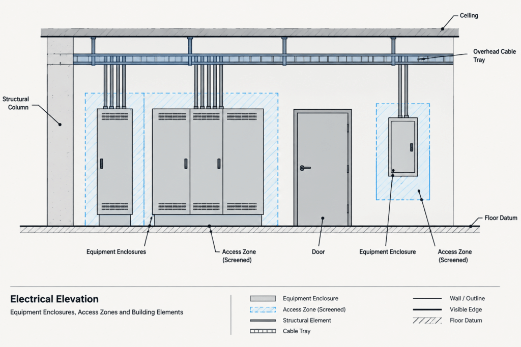 How to Draft Electrical Equipment Elevations in CAD electrical CAD illustration